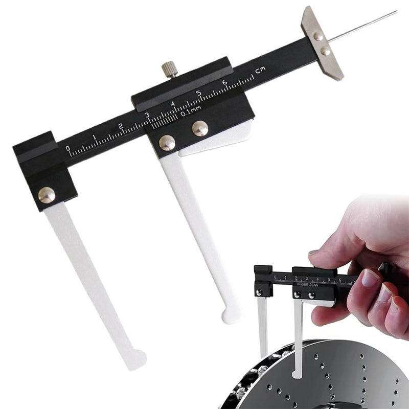 Tire Tread Depth Gauge,Portable Brake Disc Measuring Tool,0-60mm Metric Gauge Ruller,Tyre Plate Wear Depth Caliper Tool for Car Truck Motorcycle - Image 1